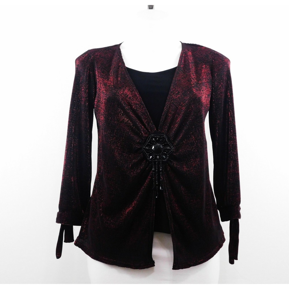 Elementz Women Shirt, Size PL, Red/Black, 100% Polyester